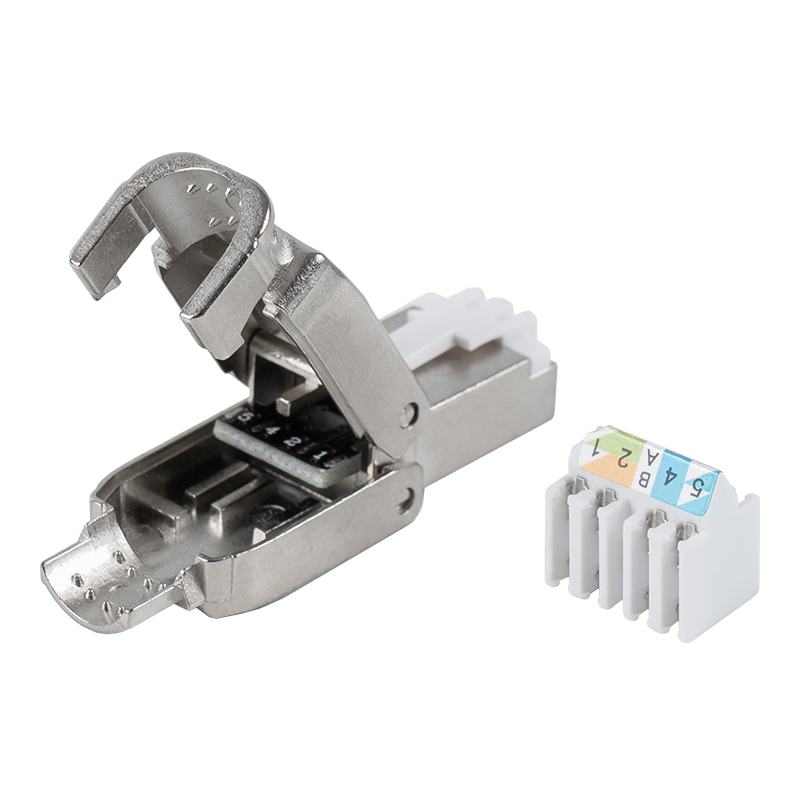 Cat6A シールド付きプッシュダウンタイプ ツールレス RJ45 コネクタ RJ-602S-1-C6A Cat6A シールド付きプッシュダウンタイプ ツールレス RJ45 コネクタ RJ-602S-1-C6A