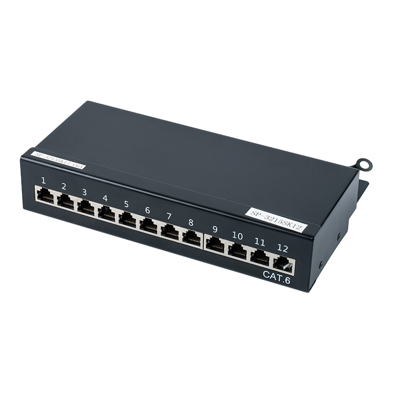 カテゴリ6 1Uシールド12ポートパッチパネル SP-3215SK12-C6