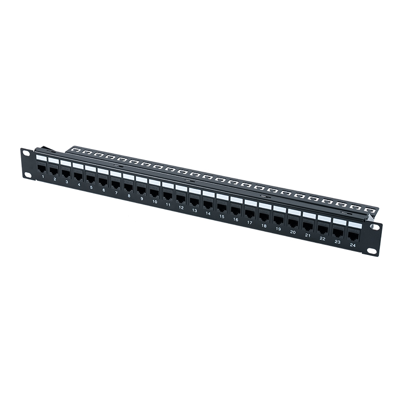 19インチ 1U 24ポート シールドパッチパネル(C6モジュール付き) SP-3260-24P 19インチ 1U 24ポート シールドパッチパネル(C6モジュール付き) SP-3260-24P