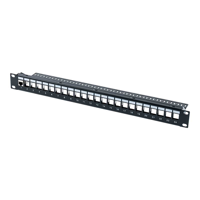 19インチ 1U 24ポート シールドパッチパネル（C6モジュール付き） SP-3260-24P