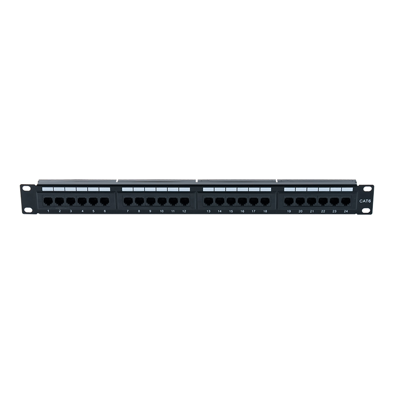 Cat6e 19 インチ 1U シールドなし 24 ポート パッチ パネル (デュアル目的 IDC) SP-3310D24-C6A Cat6e 19 インチ 1U シールドなし 24 ポート パッチ パネル (デュアル目的 IDC) SP-3310D24-C6A