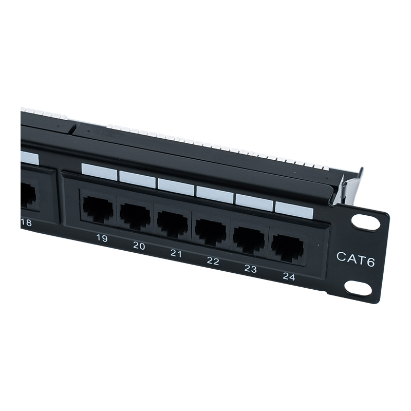 Cat6e 19 インチ 1U シールドなし 24 ポート パッチ パネル (デュアル目的 IDC) SP-3310D24-C6A Cat6e 19 インチ 1U シールドなし 24 ポート パッチ パネル (デュアル目的 IDC) SP-3310D24-C6A