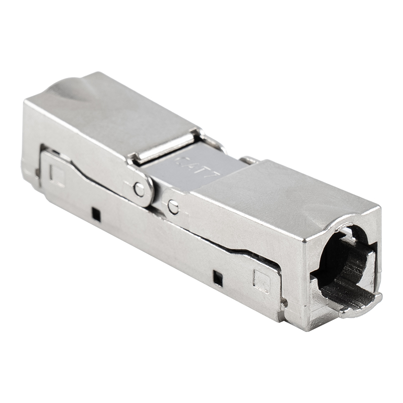 Cat6A シールド付きプッシュダウンタイプ ツールレスコネクタ(片開き) RJ-604S-1-C6A Cat6A シールド付きプッシュダウンタイプ ツールレスコネクタ(片開き) RJ-604S-1-C6A