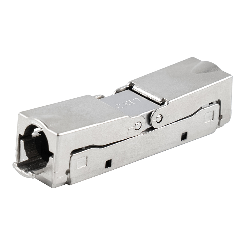 Cat6A シールド付きプッシュダウンタイプ ツールレスコネクタ（片開き） RJ-604S-1-C6A