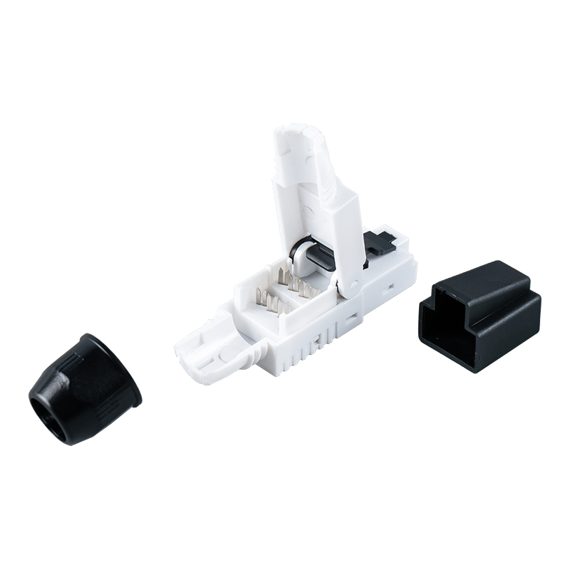 Cat7 シールドなしツールレス RJ45 コネクタ(頭部プラスチックキャップ付き) RJ-G50U-1-C7 Cat7 シールドなしツールレス RJ45 コネクタ(頭部プラスチックキャップ付き) RJ-G50U-1-C7
