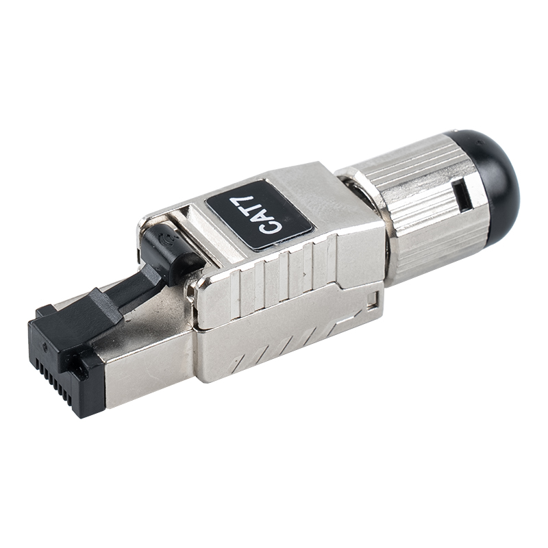 Cat7 シールド ツールレス RJ45 コネクタ (黒色プラスチック スプリング クリップ付き) RJ-G60S-1-C7 Cat7 シールド ツールレス RJ45 コネクタ (黒色プラスチック スプリング クリップ付き) RJ-G60S-1-C7