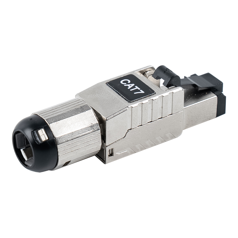 Cat7 シールド ツールレス RJ45 コネクタ (黒色プラスチック スプリング クリップ付き) RJ-G60S-1-C7