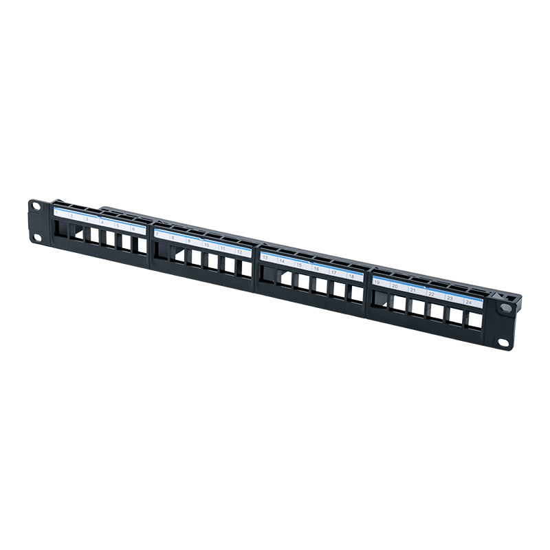 19インチ 1U 24ポート シールドなしラック（青色プラスチックダンボール） SP-3401-24P