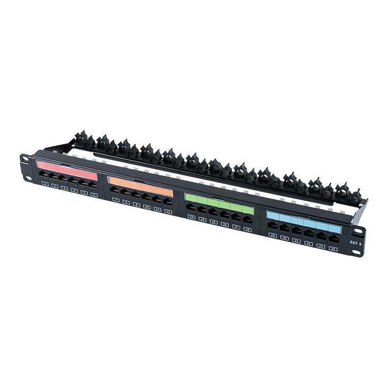 19 インチ 1U 24 ポート シールドなしラック (フリップトップ プラスチック ウィンドウ) SP-3405-24P